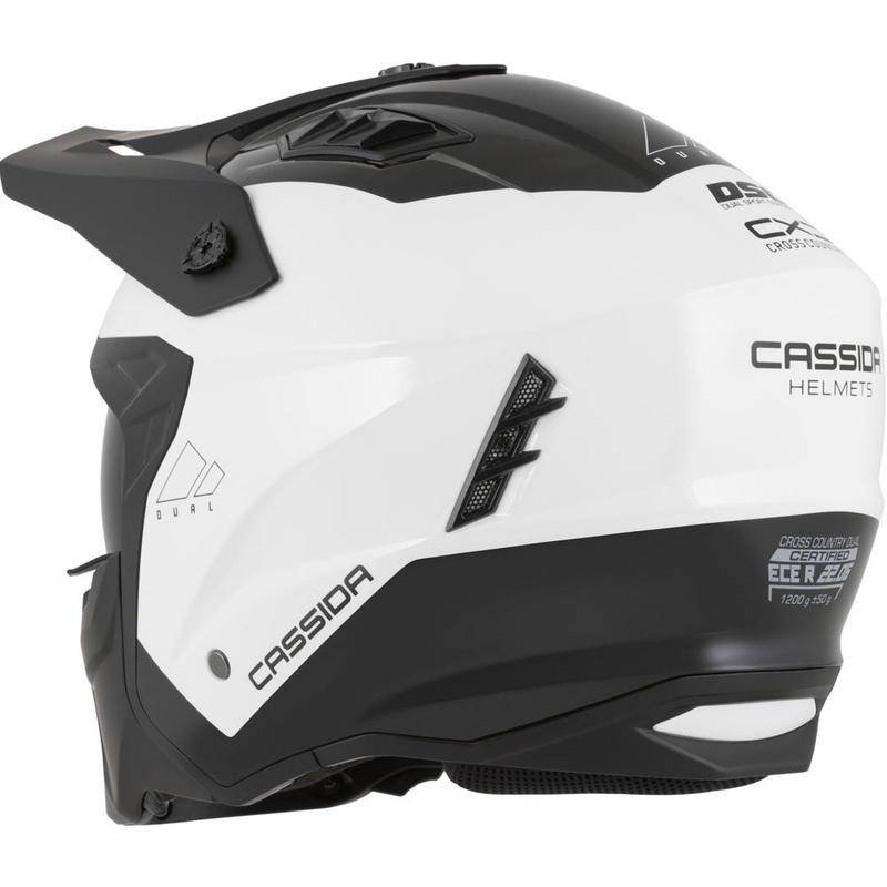 Cască modulară de motocicletă Cassida Cross Country Dual alb-negru