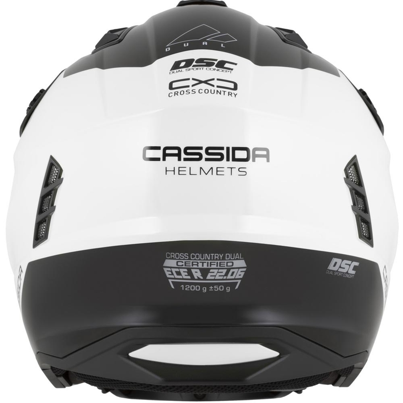 Cască modulară de motocicletă Cassida Cross Country Dual alb-negru