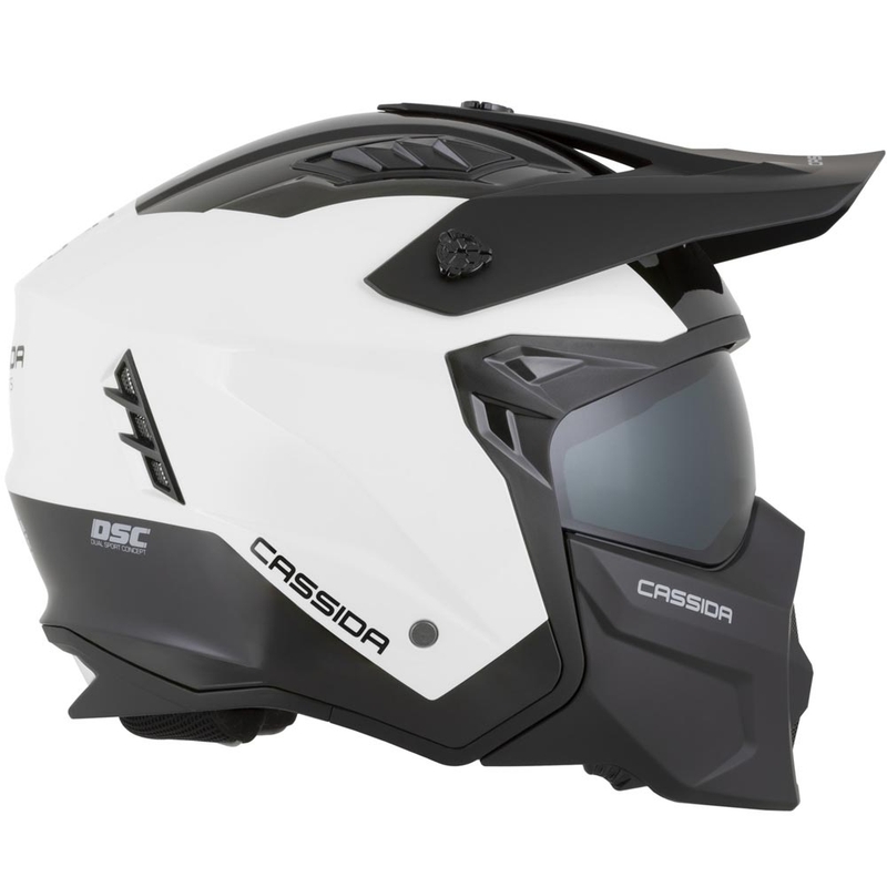Cască modulară de motocicletă Cassida Cross Country Dual alb-negru