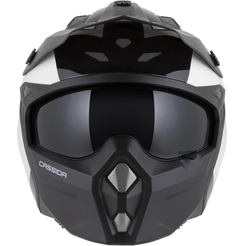 Cască modulară de motocicletă Cassida Cross Country Dual alb-negru