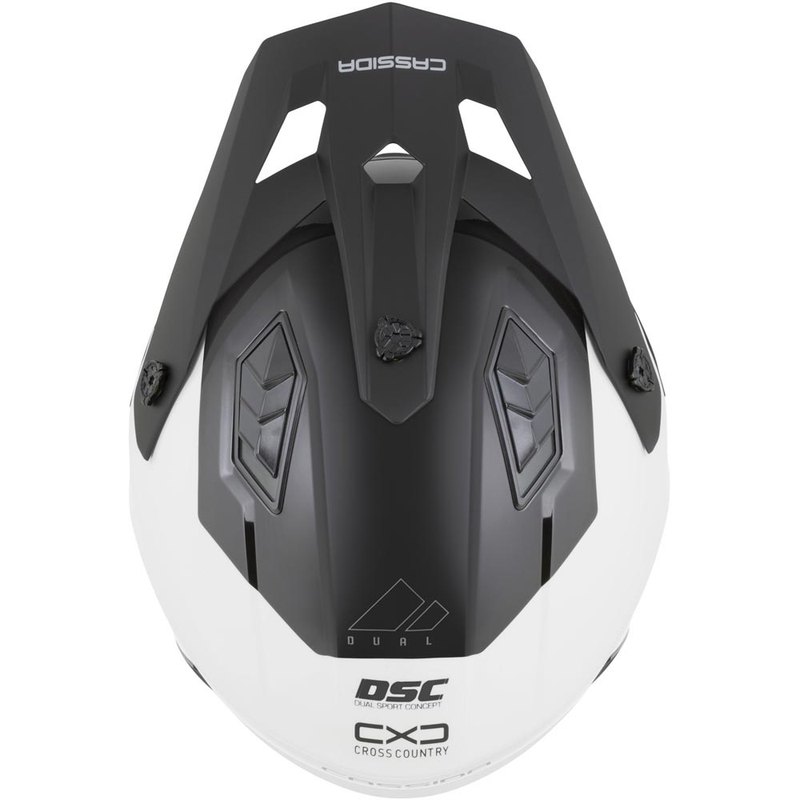 Cască modulară de motocicletă Cassida Cross Country Dual alb-negru
