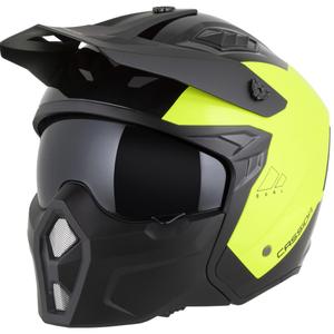 Cască modulară de motocicletă Cassida Cross Country Dual fluo galben-negru