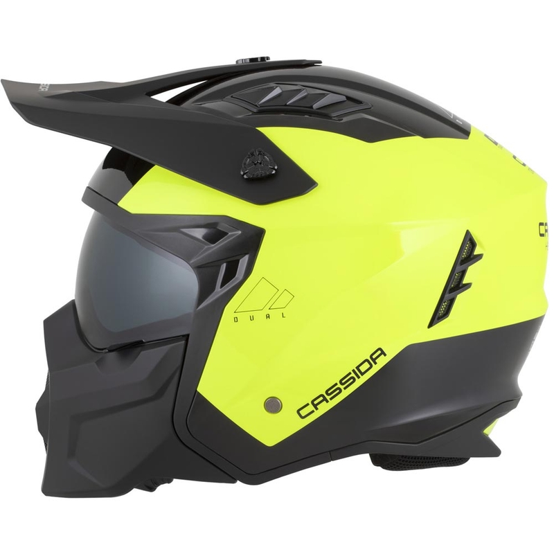 Cască modulară de motocicletă Cassida Cross Country Dual fluo galben-negru