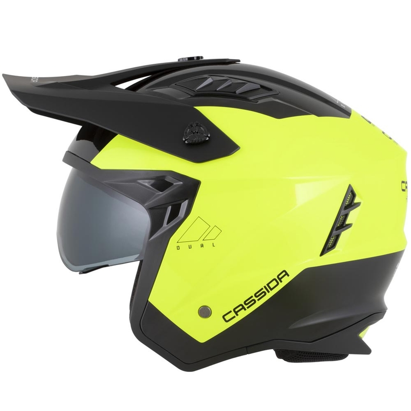Cască modulară de motocicletă Cassida Cross Country Dual fluo galben-negru