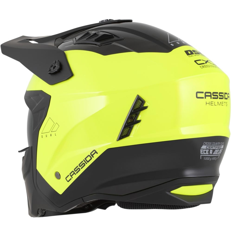 Cască modulară de motocicletă Cassida Cross Country Dual fluo galben-negru