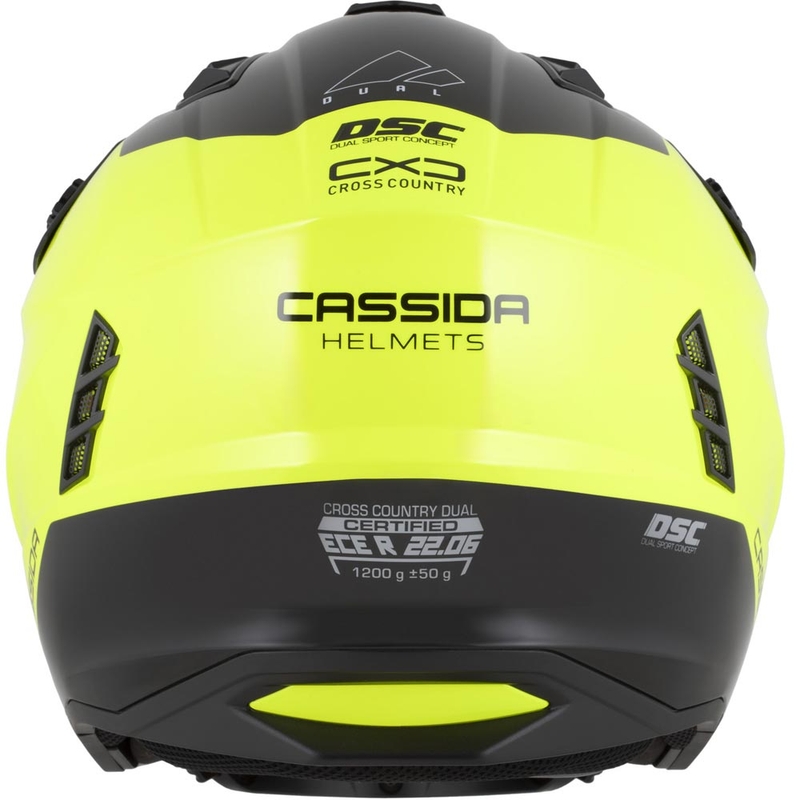 Cască modulară de motocicletă Cassida Cross Country Dual fluo galben-negru