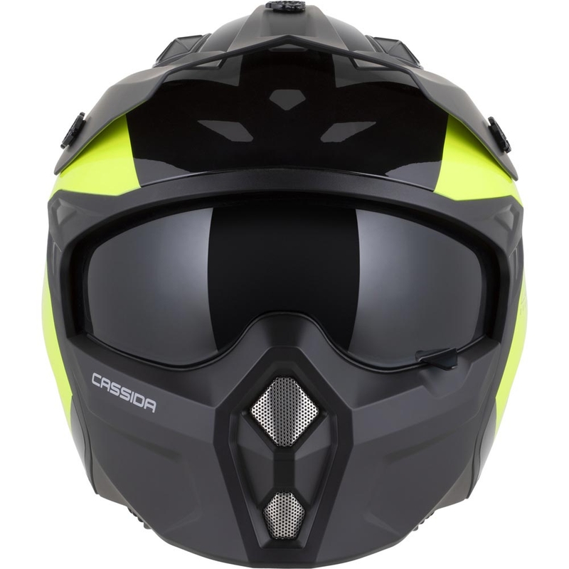 Cască modulară de motocicletă Cassida Cross Country Dual fluo galben-negru