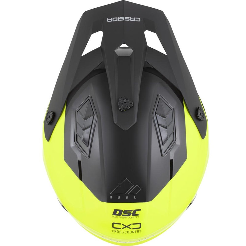 Cască modulară de motocicletă Cassida Cross Country Dual fluo galben-negru
