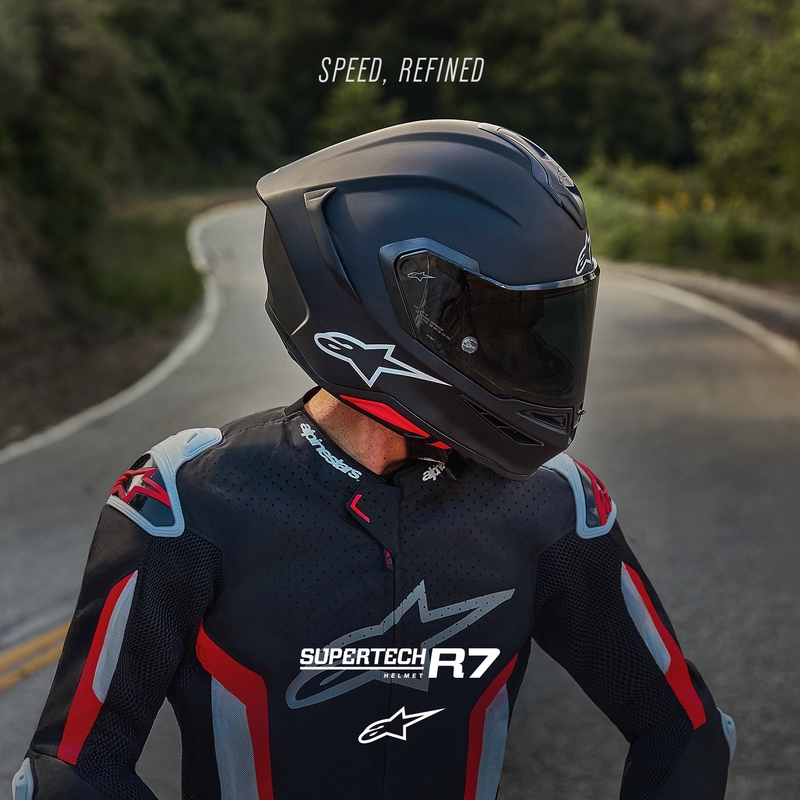 Cască integrală pentru motocicletă Alpinestars S-R7 Solid, neagră mată