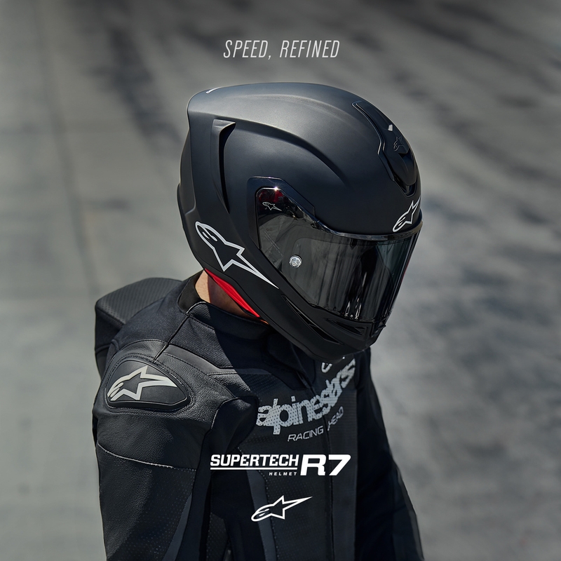 Cască integrală pentru motocicletă Alpinestars S-R7 Solid, neagră mată