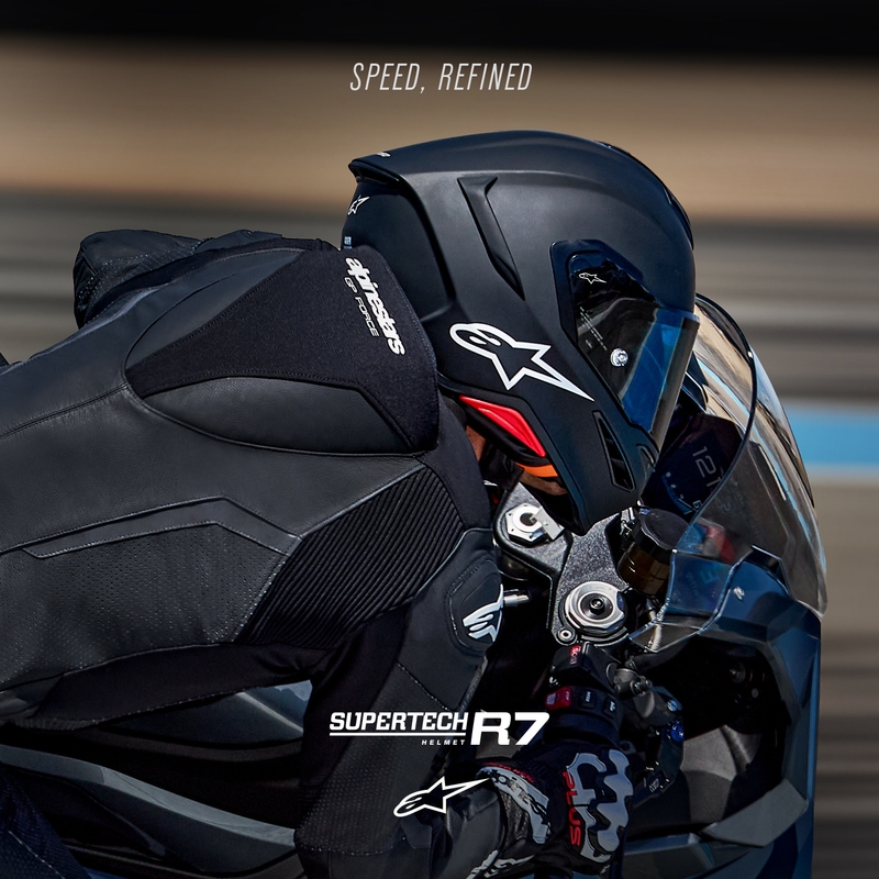 Cască integrală pentru motocicletă Alpinestars S-R7 Solid, neagră mată
