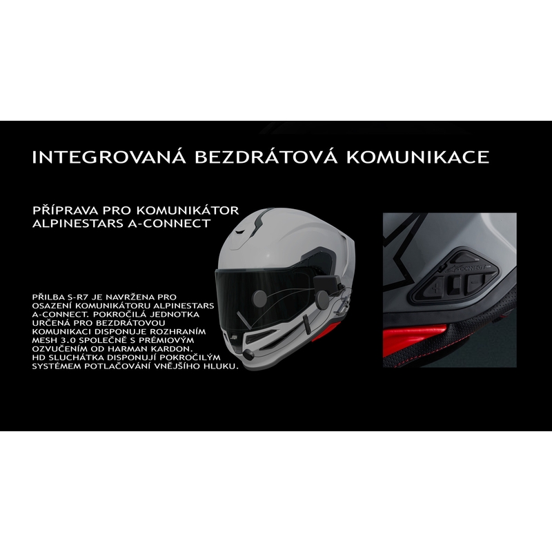 Cască integrală pentru motocicletă Alpinestars S-R7 Solid, neagră mată