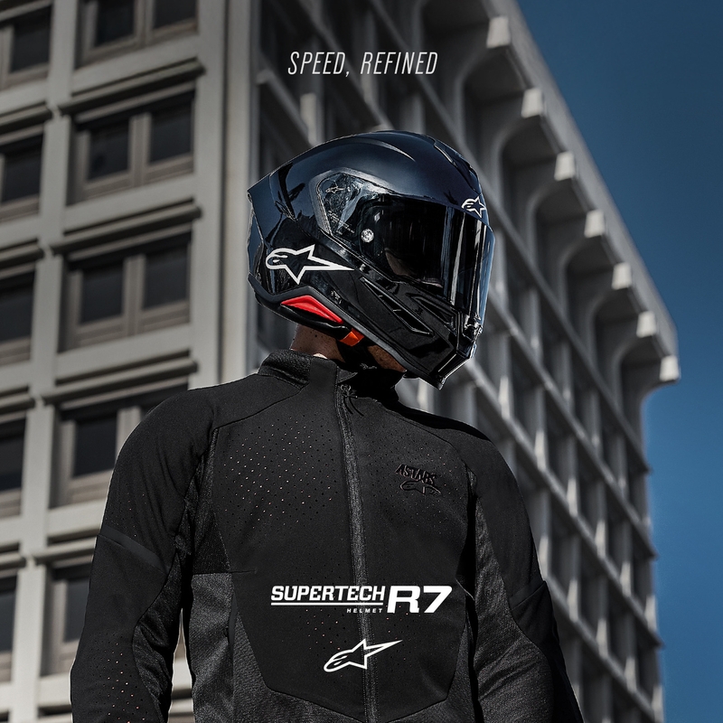 Cască integrală pentru motocicletă Alpinestars S-R7 Solid neagră
