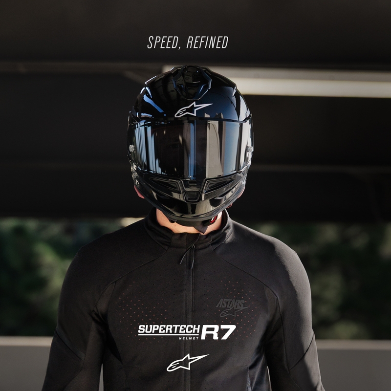 Cască integrală pentru motocicletă Alpinestars S-R7 Solid neagră