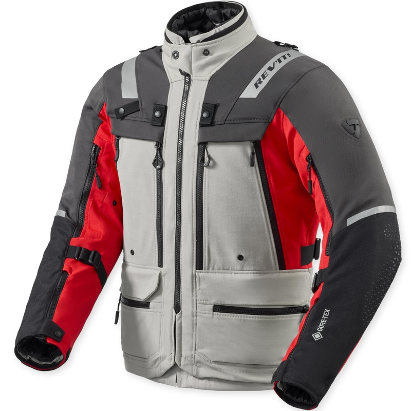 Geacă de motocicletă Revit Defender 4 GTX antracit-roșu