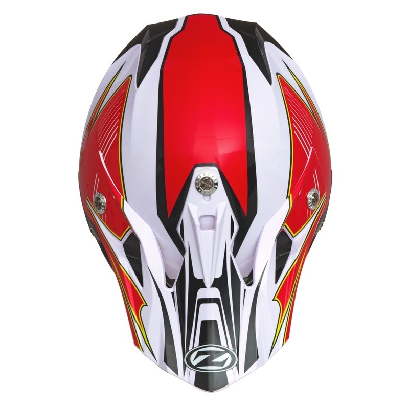 Cască de motocross ZED X1.9 alb-negru-roșu-roșu-galben