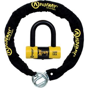 Lacăt disc AUVRAY X-Lock cu lanț 120 cm negru-galben