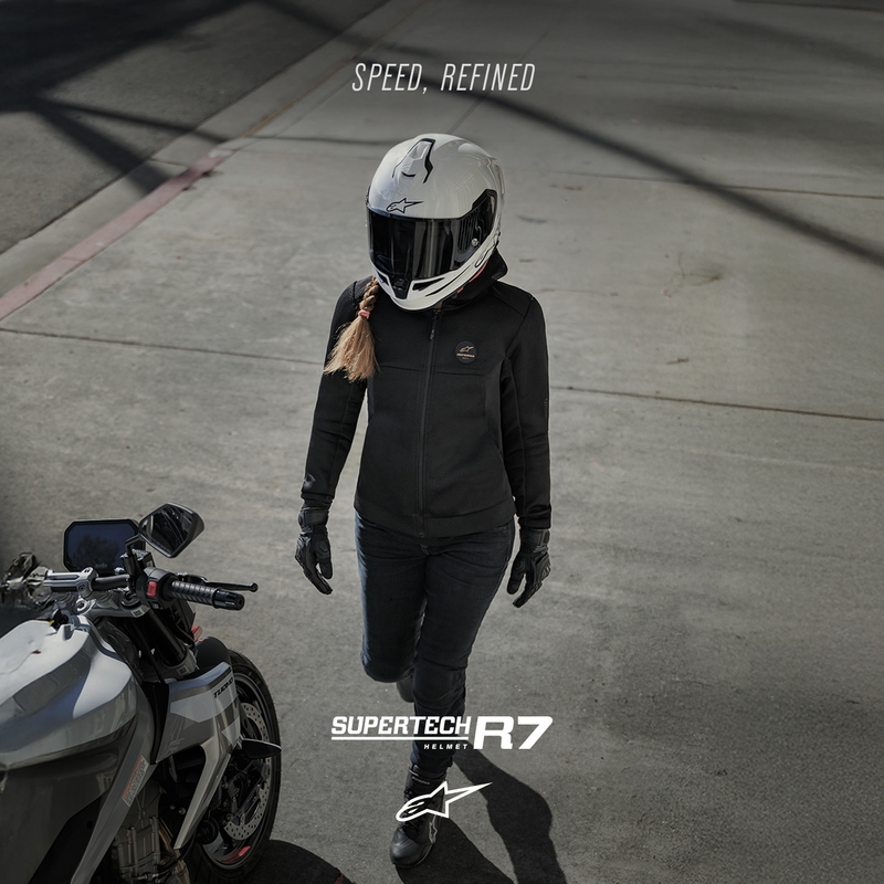 Cască integrală de motocicletă Alpinestars S-R7 Solid, albă