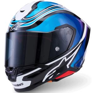 Cască integrală de motocicletă Alpinestars S-R7 Zeal negru-albastru-roz fluo-alb