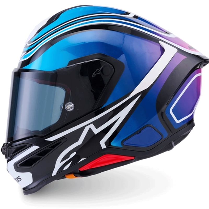 Cască integrală de motocicletă Alpinestars S-R7 Zeal negru-albastru-roz fluo-alb