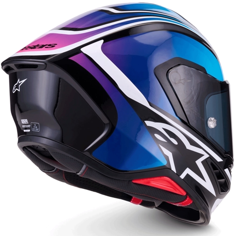 Cască integrală de motocicletă Alpinestars S-R7 Zeal negru-albastru-roz fluo-alb