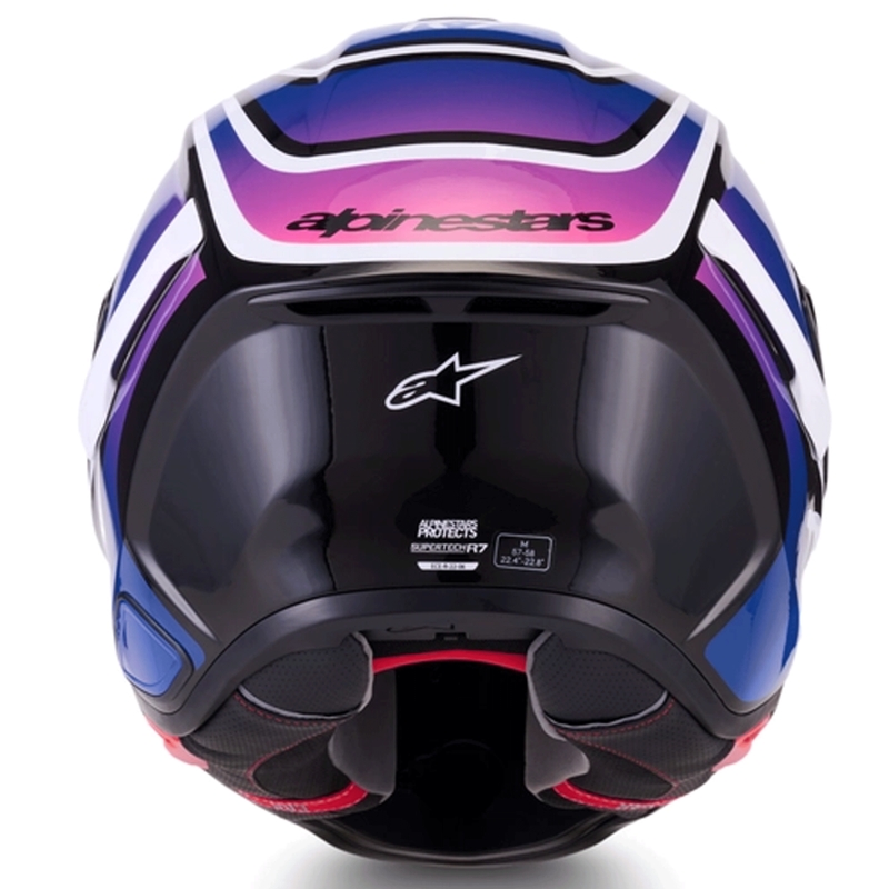 Cască integrală de motocicletă Alpinestars S-R7 Zeal negru-albastru-roz fluo-alb