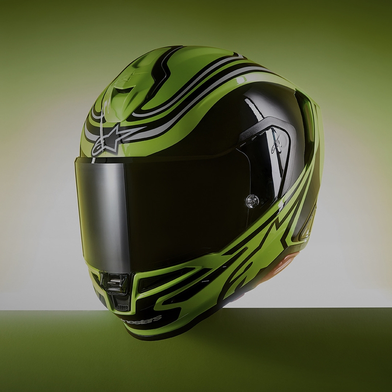 Cască integrală de motocicletă Alpinestars S-R7 Zeal galben fluo-negru-alb