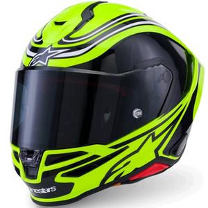 Cască integrală de motocicletă Alpinestars S-R7 Zeal galben fluo-negru-alb