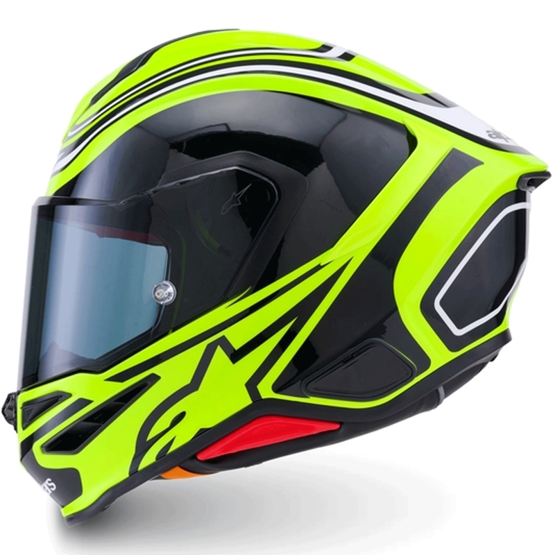 Cască integrală de motocicletă Alpinestars S-R7 Zeal galben fluo-negru-alb