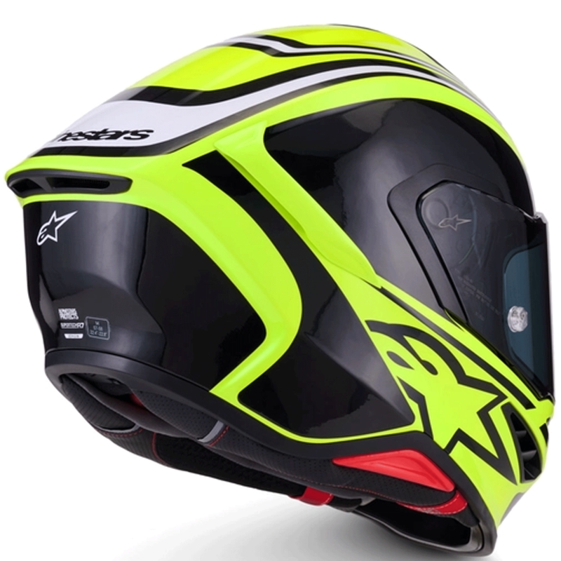 Cască integrală de motocicletă Alpinestars S-R7 Zeal galben fluo-negru-alb