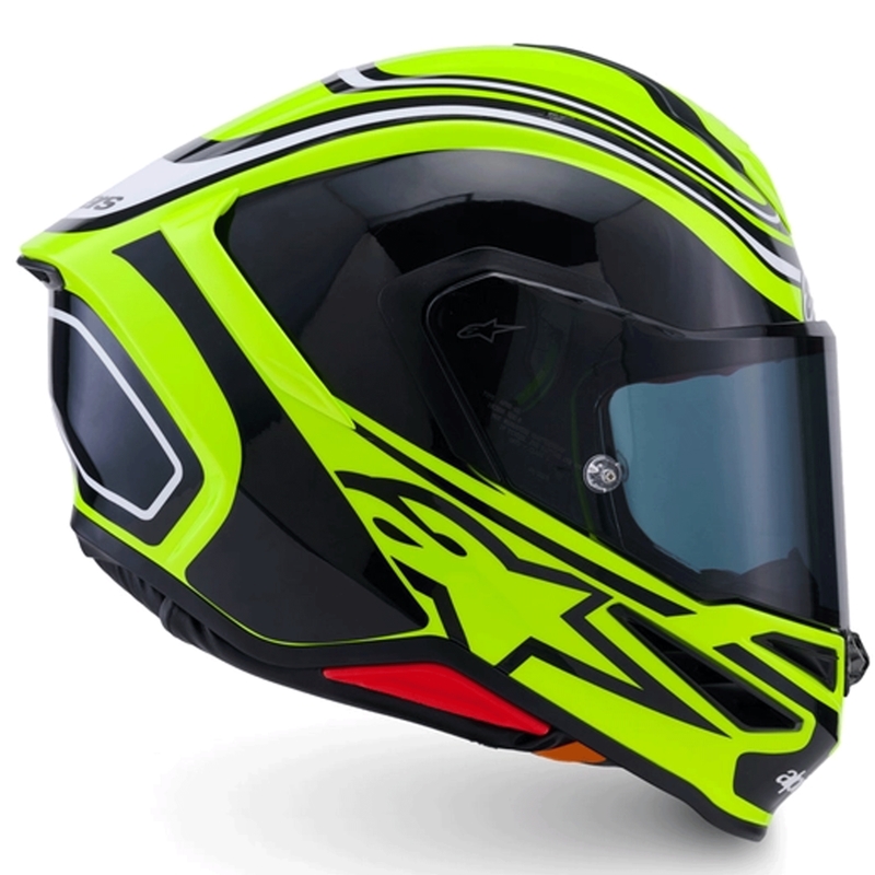 Cască integrală de motocicletă Alpinestars S-R7 Zeal galben fluo-negru-alb