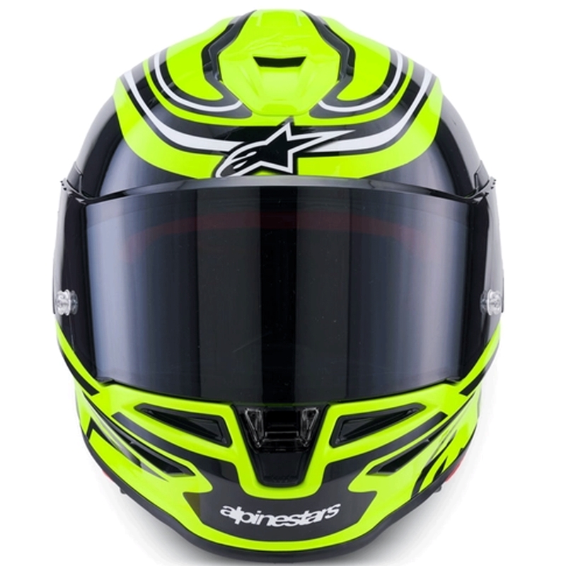 Cască integrală de motocicletă Alpinestars S-R7 Zeal galben fluo-negru-alb