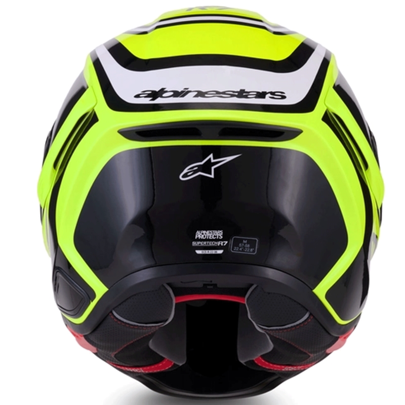 Cască integrală de motocicletă Alpinestars S-R7 Zeal galben fluo-negru-alb