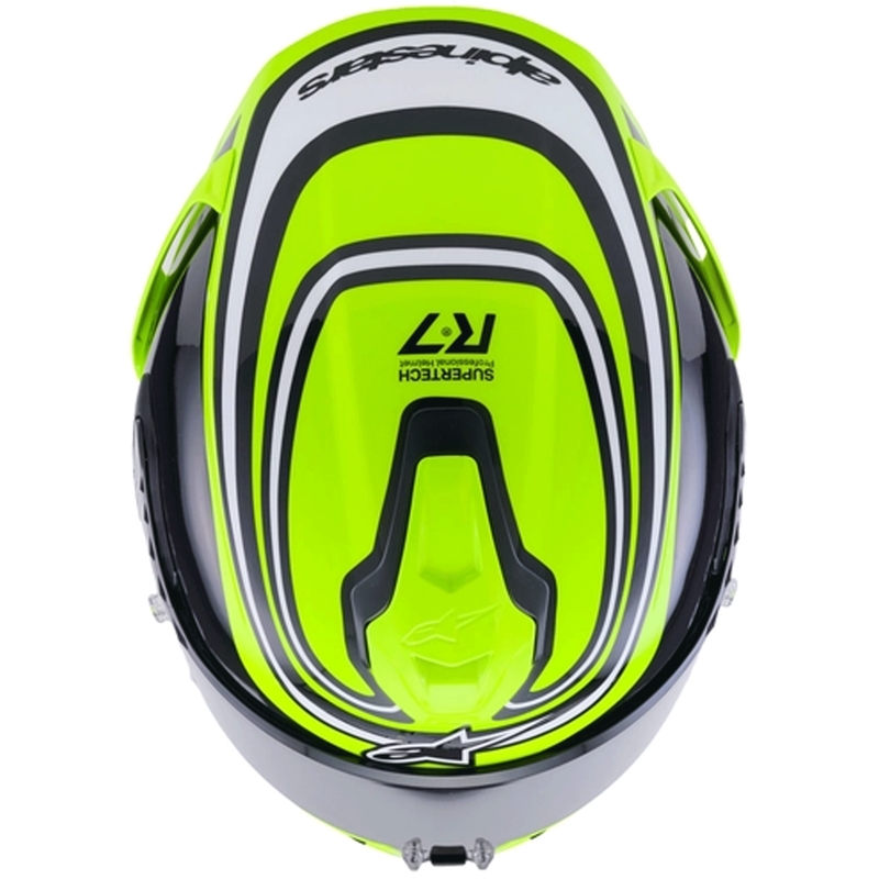 Cască integrală de motocicletă Alpinestars S-R7 Zeal galben fluo-negru-alb