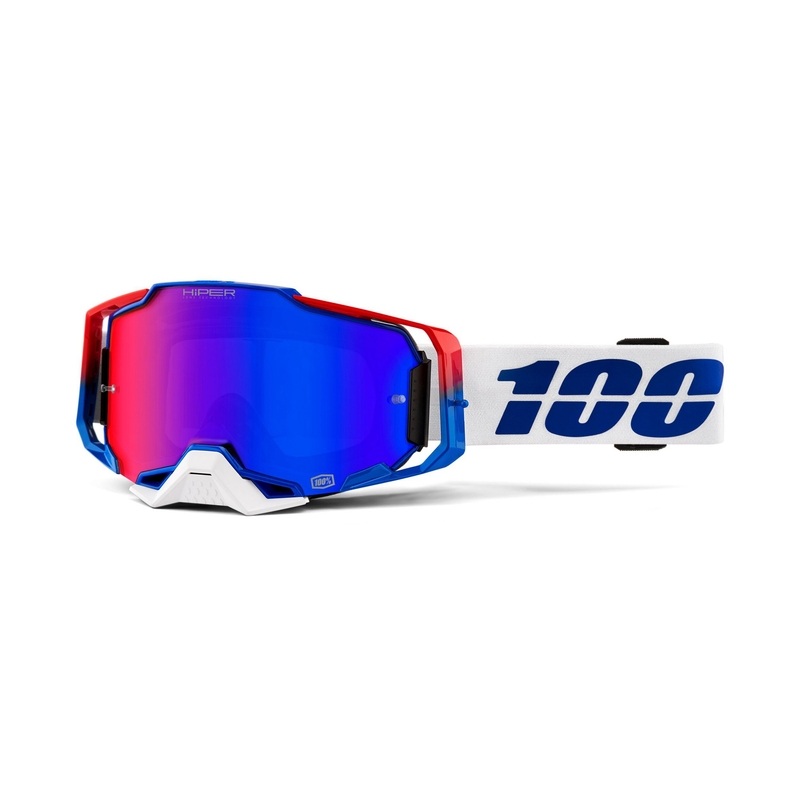 Ochelari de motocros 100% ARMEGA Genesis Hiper (plexi roșu)