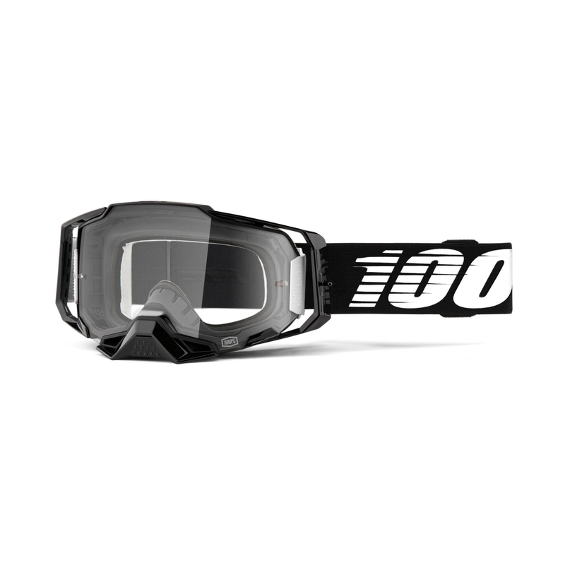 Ochelari de motocros 100% ARMEGA negru (plexi transparent)