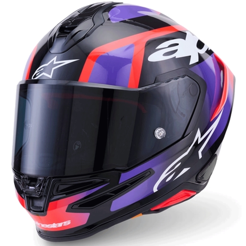 Cască integrală de motocicletă Alpinestars S-R7 Lumen negru-violet-roșu fluo-alb