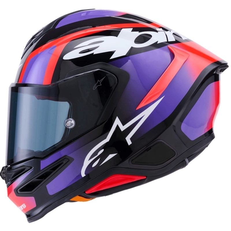 Cască integrală de motocicletă Alpinestars S-R7 Lumen negru-violet-roșu fluo-alb