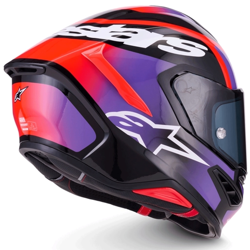 Cască integrală de motocicletă Alpinestars S-R7 Lumen negru-violet-roșu fluo-alb