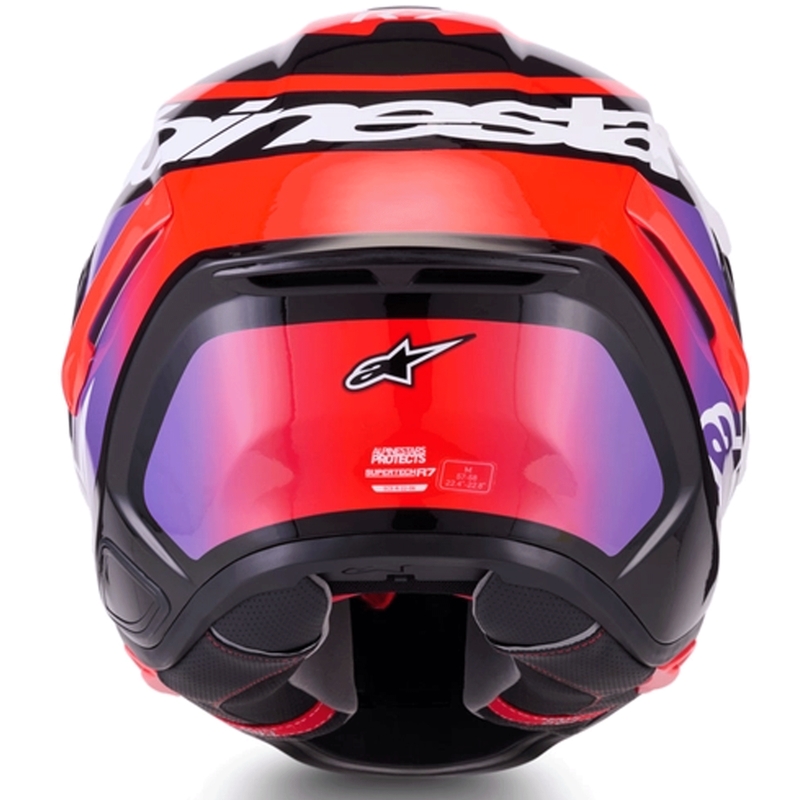 Cască integrală de motocicletă Alpinestars S-R7 Lumen negru-violet-roșu fluo-alb