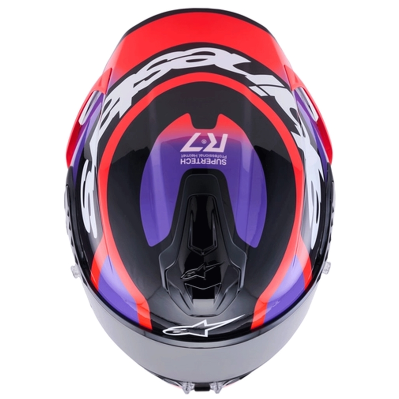Cască integrală de motocicletă Alpinestars S-R7 Lumen negru-violet-roșu fluo-alb