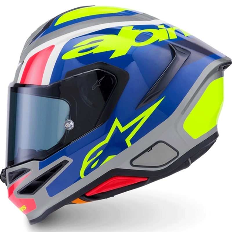 Cască integrală de motocicletă Alpinestars S-R7 Lumen argintiu-negru-roz-galben fluo