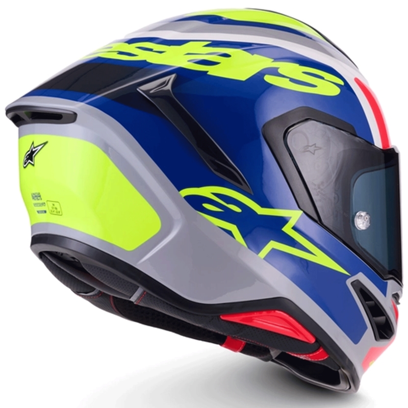 Cască integrală de motocicletă Alpinestars S-R7 Lumen argintiu-negru-roz-galben fluo