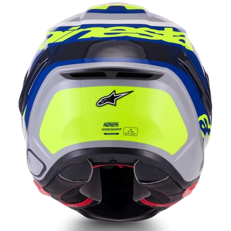 Cască integrală de motocicletă Alpinestars S-R7 Lumen argintiu-negru-roz-galben fluo