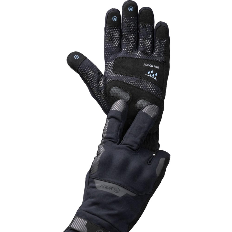 Mănuși de motocicletă impermeabile Knox Action PRO negre