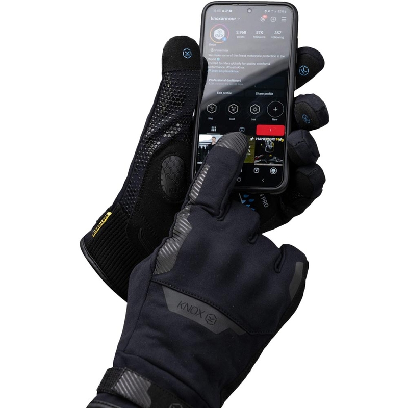Mănuși de motocicletă impermeabile Knox Action PRO negre