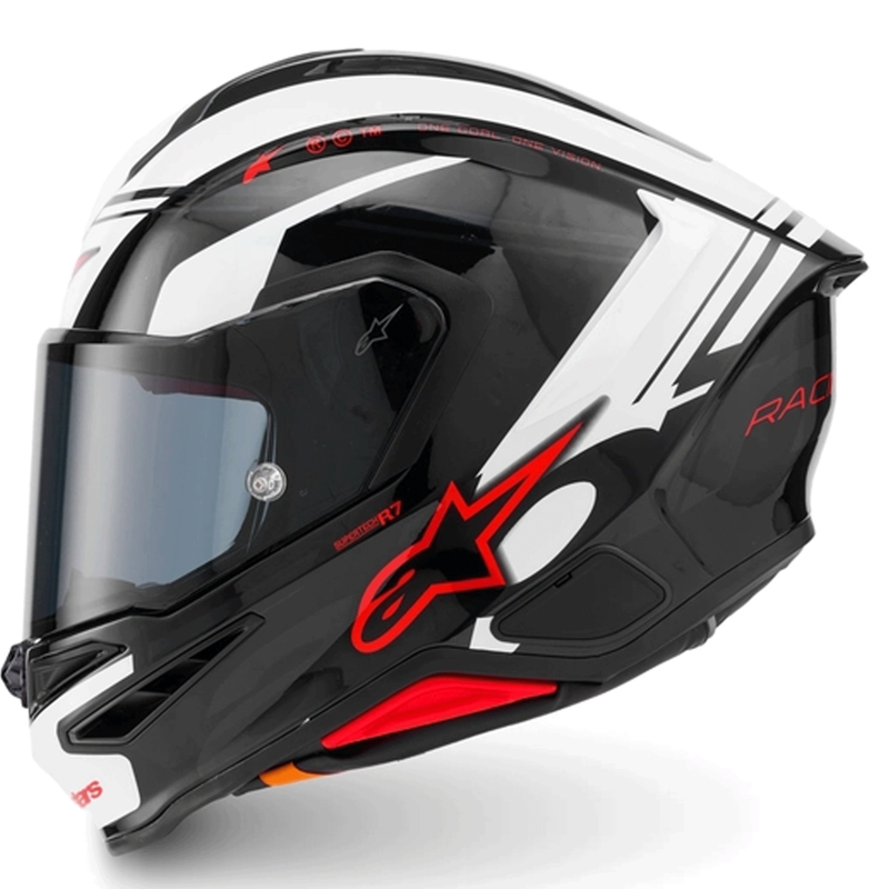 Cască integrală pentru motocicletă Alpinestars S-R7 A-Core negru-alb-roșu