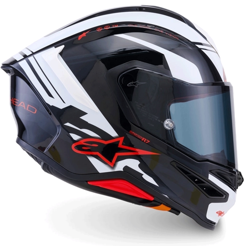 Cască integrală pentru motocicletă Alpinestars S-R7 A-Core negru-alb-roșu