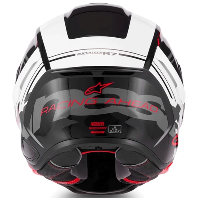 Cască integrală pentru motocicletă Alpinestars S-R7 A-Core negru-alb-roșu