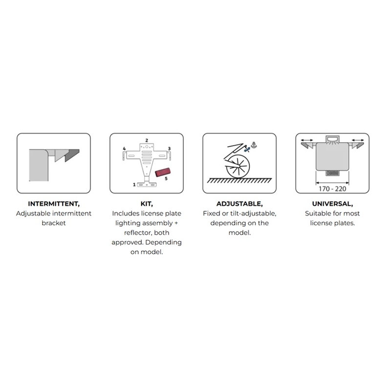 Adjustable license support PUIG Negru